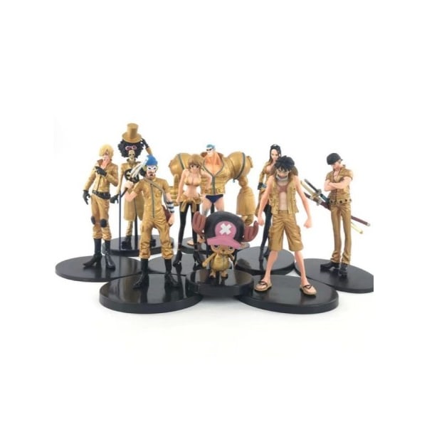 One Piece 9pcs/set 9-23CM Luffy Golden City Theater Edition Tony Tony Chopper Zoro Nami Action Figures
