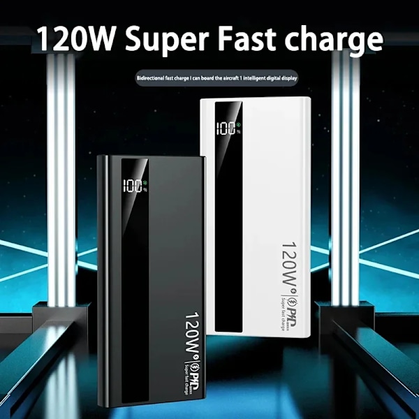 120W 200000mAh Hög Kapacitet PowerBank Super Snabb