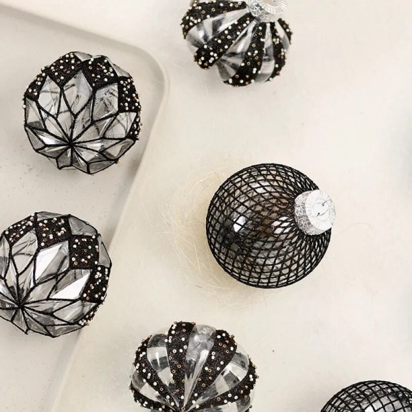Jul Ball Dekorationer Transparent Målat PET Jul Ball Set Ornament