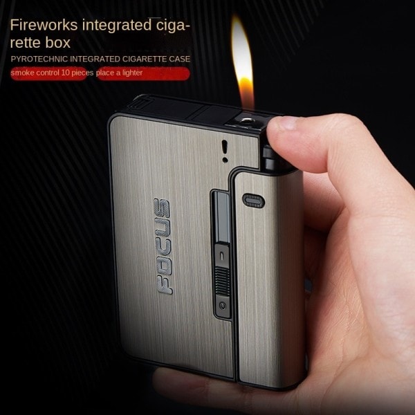 Bærbar automatisk cigaret etui metal cigaret æsker 10 stk cigaret holder etui ikke lettere gadget