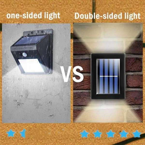 4 stykker Solar Op og Ned Spot Lys Udendørs, Gade Væg Lys Solar drevet Sollys Vandtæt Solar Lampe