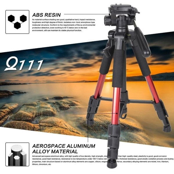 Profesjonell Bærbar Reise Aluminium Kamera Stativ og Pan Head for SLR DSLR Digital Kamera