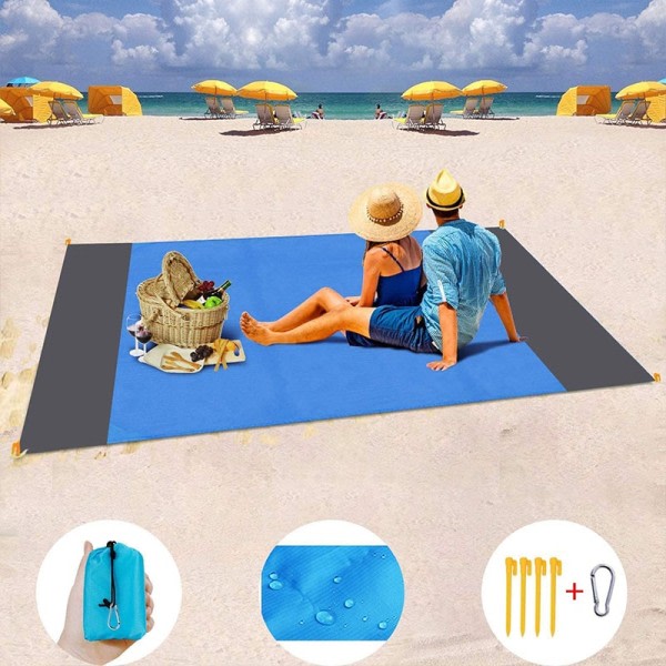 2x2,1m vandtæt lomme strand tæppe foldning camping måtte madras