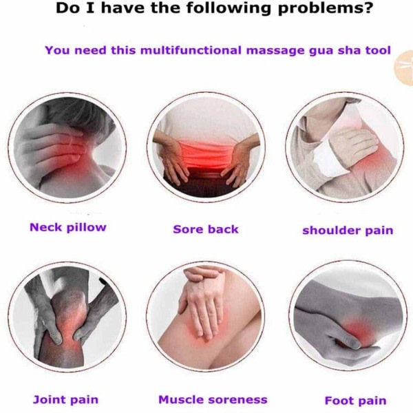 Tre Trigger Point Massasje Gua Sha Verktøy Profesjonell Lymphatic Drenering Verktøy