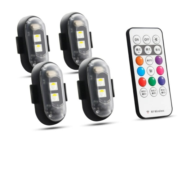Motorcykel LED RGB Advarsel Lys Universal Mini Signal Lys