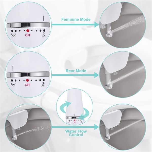 Toalett bidet ultraslankt bidet toalett sete feste med messing inntak justerbart vann trykk bad hygienisk dusj