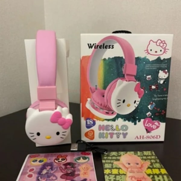 Söpö Bluetooth Kuulokkeet Langattomat Kuulokkeet Anime sarjakuva Stereo Kuulokkeet