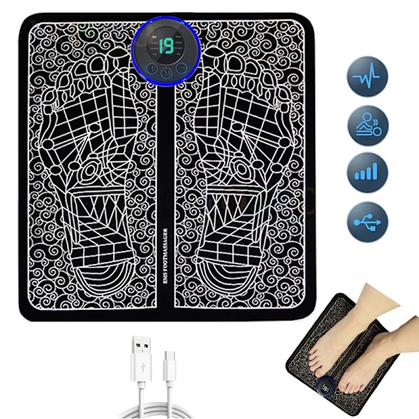 EMS Fot Massager Pad USB Oppladbar Refleksologi Fot