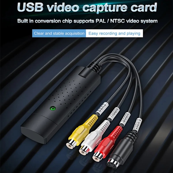 USB 2.0 Video Ljud Konverterare Capture Card Easy Cap Video Audio Converter TV DVD VHS Audio Capture Adapter Card