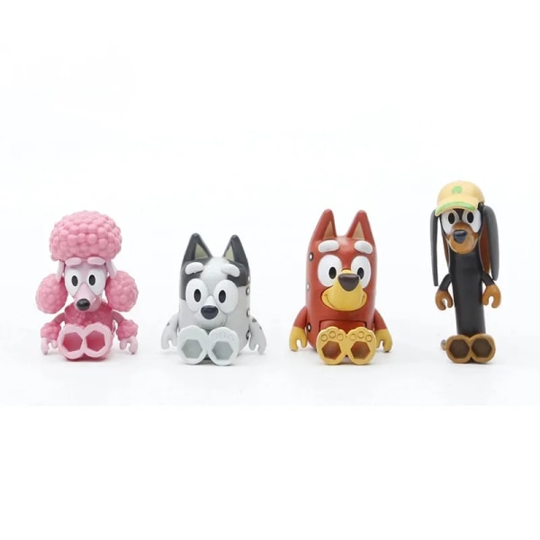 12 Styks Bluey Bingo Figur Legetøj Familie Kawaii Movable Joint Action Figur Legetøj