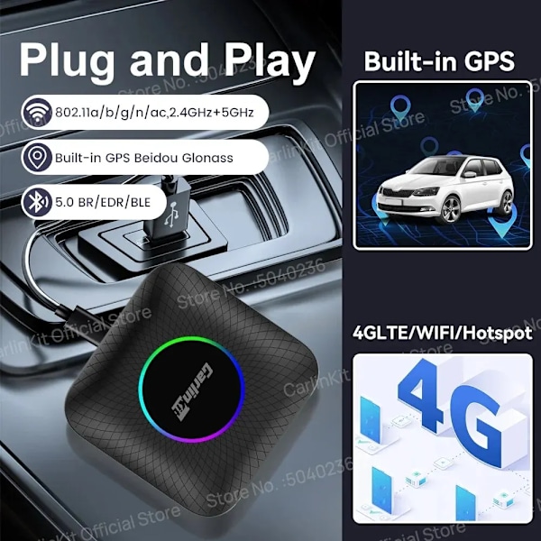 CarPlay TV Box Android Auto Langaton Carplay sovitin 8GB 128GB