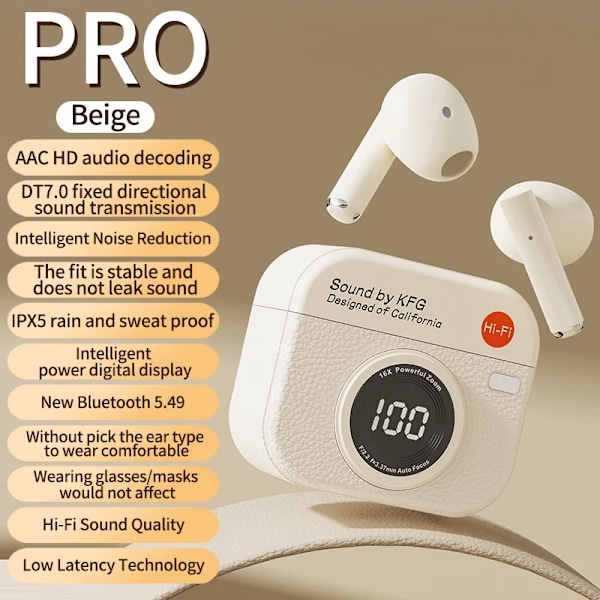 Langattomat nappikuulokkeet 5.4 Bluetooth 36 tunnit toisto tausta urheilu nappikuulokkeet