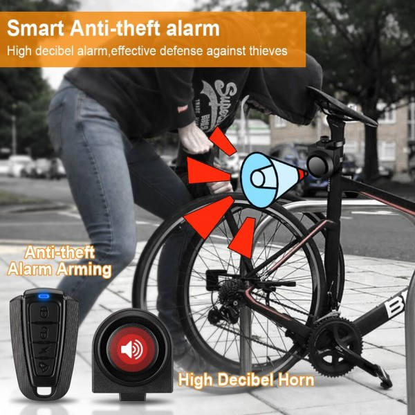 Cykel Vibration Alarm Trådløs Motorcykel Alarm USB Opladning Sikkerhed Vibration