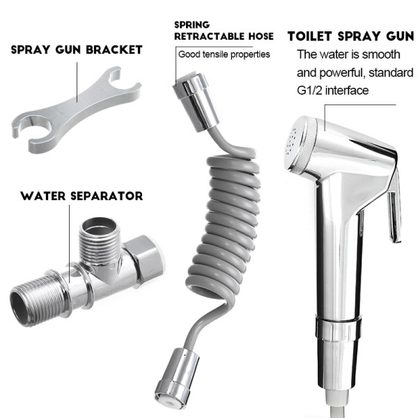 4 STK toalett bidet sprøyte sett sprøyte pistoler dusj håndholdt hånd bidet kran badekar kran
