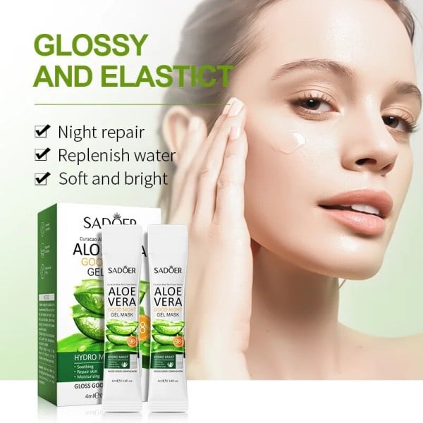 20 kpl Aloe Vera geeli kannettava kasvohoito naamio rauhoittava ja korjaava jälkeen kosteuttava kosteuttava kutistuva huokoset uni naamio