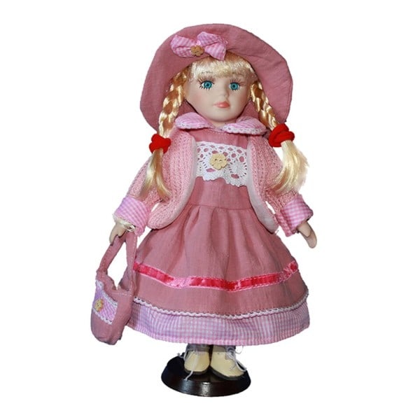 30 cm porcelæn dukke viktoriansk pige figurer med træ stativ børn voksen samlinger