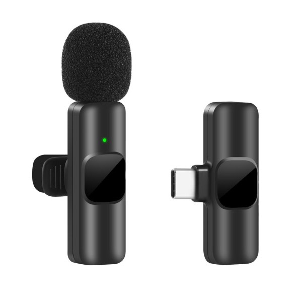 Trådlös Lavalier Mikrofon Bärbar Ljud Video Inspelning Mini Mic för iPhone Android Live Broadcast Gaming Phone Mic