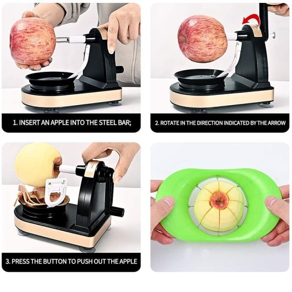 Håndsveivd Multifunksjonell Eple Peeler Machine Home Fruit Peeler Med Eple Slicer Corer Cutter