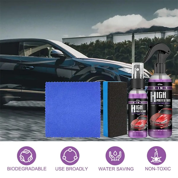 Hög skydd keramik bil tvätt stärkande 3 i 1 snabb lack polish sealer spray