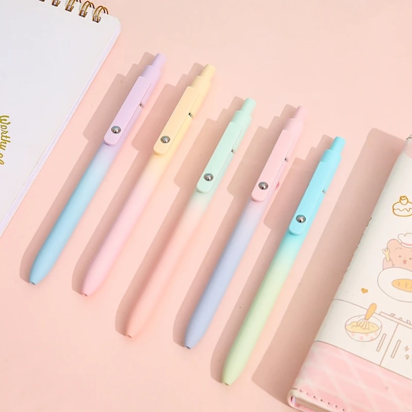 Gradient Farve Skrive Pen Sort Refill Gel Ink Pen Soft Touch Papery Pen