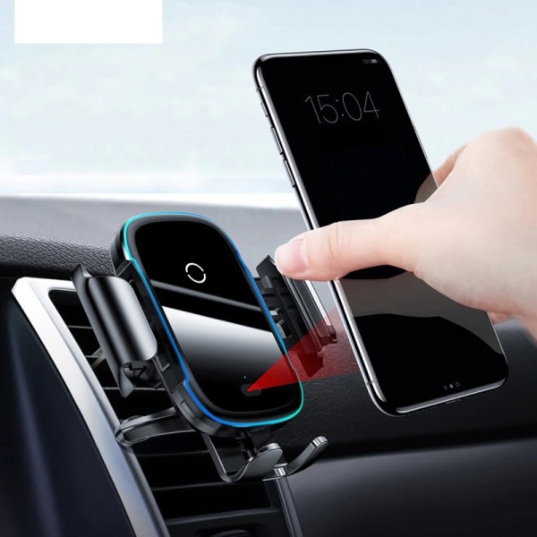 Bil telefon holder 15W QI trådløs lader for iPhone 14 13 12 11 Xiaomi bil montering infrarød rask trådløs lading