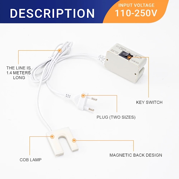 10 LED Sy Maskin Lys U Shape Industriell Belysning Lampe