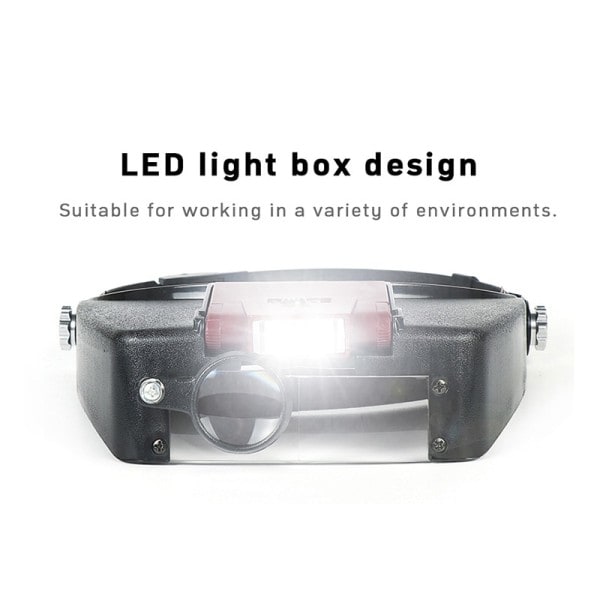 10X Panband förstoringsglas Glasögon Hjälm Stil Lupp Lins LED Ljus Lupp Mikroskop För Reparation Klocka Smycken Läsning