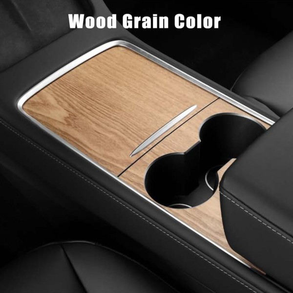 Til Tesla Model 3 Y 2021-2023 Center Konsol Panel Klistermærke Træ Grain Film