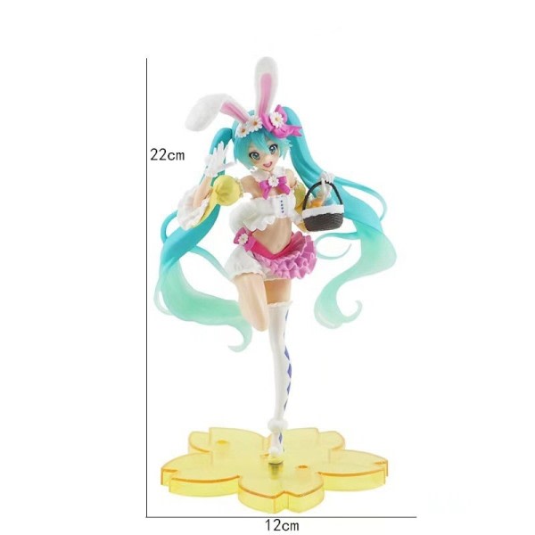 Anime Hatsune Miku söt tjej Kawaii pvc modell docka figurer kanin öron samla prydnader leksaker