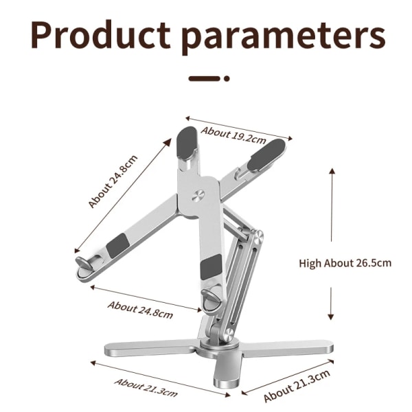 Bedste kvalitet Foldbar Bærbar Stativ 360°Rotation Notebook Bord Aluminium Legering Holder Bærbar Bog Tablet Bracket med varme afledning