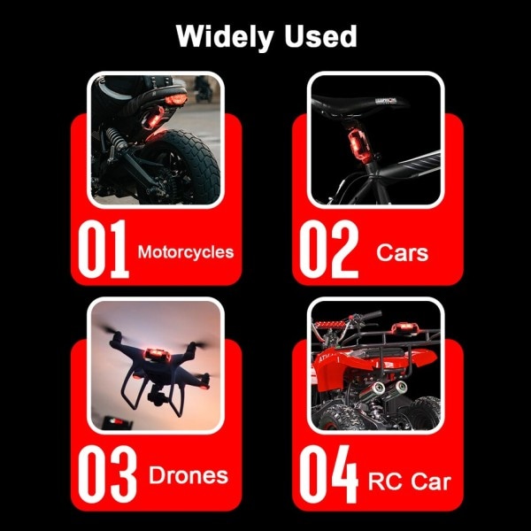 LED Anti-kollision Advarsel Lys Mini Signal Lys Drone med Strobe Lys 7 farver