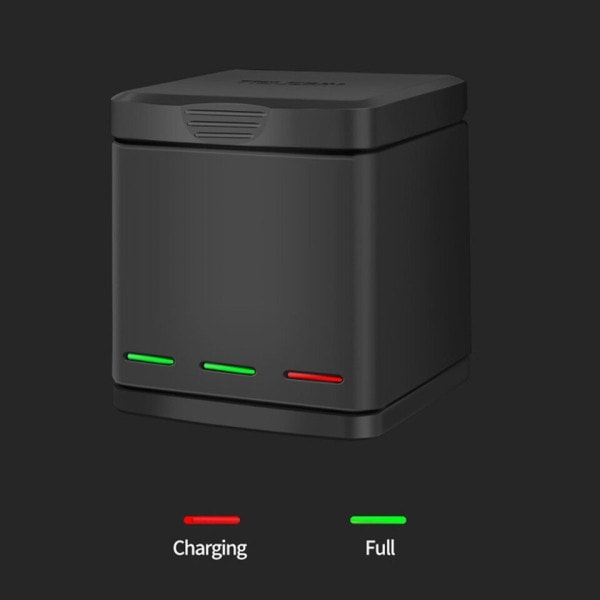 1220mAh 3Pack Batteri 3 Slots LED Ljus Batteri Laddare Förvaring Låda Typ C Kabel