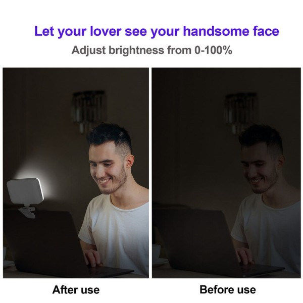 Selfie Lys Clip On LED Lys til Telefon Laptop Tablet Computer Telefon Lys