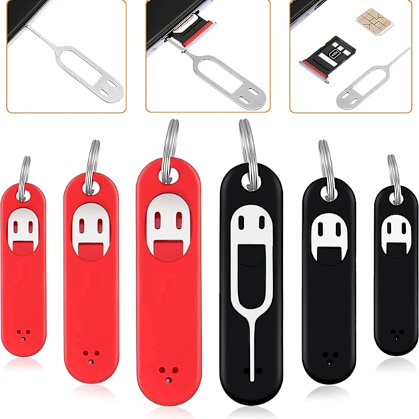 5 stykker Anti-tabt Sim kort Skub ud Pin Nål med Opbevaring Etuiet Universal Mobil Telefon Stål Ejektor Pin SIM Kort Bakke Nøglering