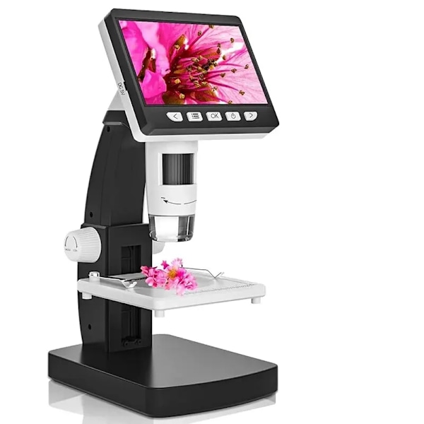 1000X 4,3" LCD Digitalt Mikroskop 1080P Mynt Mikroskop 8 LED Ljus USB förstoringsglas Llödning Reparation Mikroskop för Vuxna/Kbarn