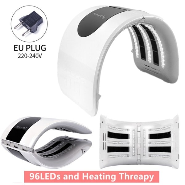 2 IN 1 vikbar 7 färg LED foton 30-60℃ uppvärmning threapy ansikte&Body mask maskin salong