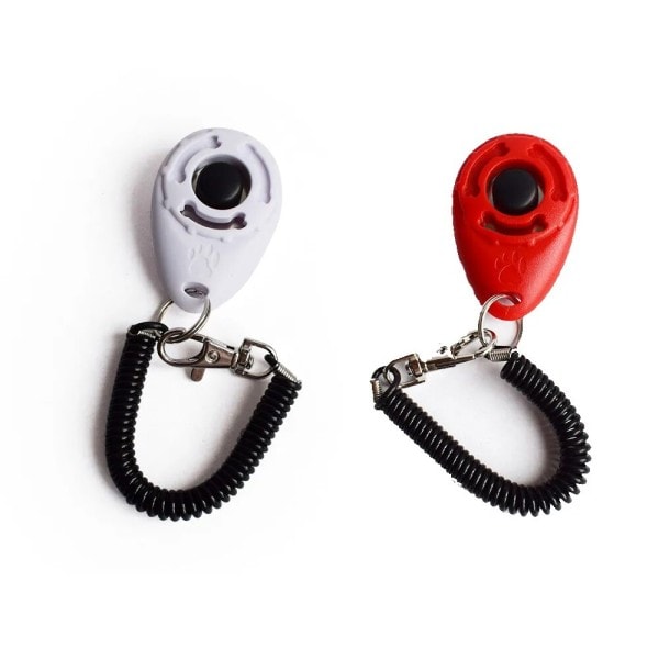 2 pack hund träning klicker med justerbar handled rem hållbar lättvikt