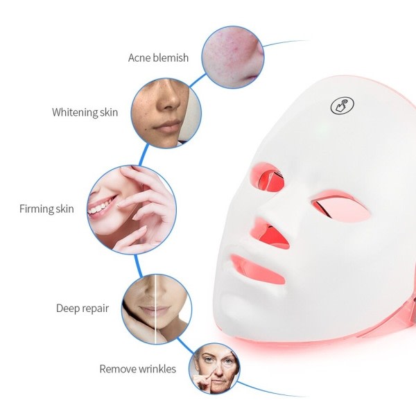 Ladattava kasvohoito LED naamio 7 värit LED Photon terapia kauneus naamio
