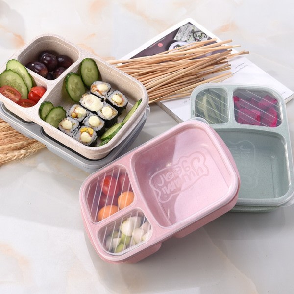 Bärbar Bento Box Lunchbox Läcksäker Mat Behållare Mikrovågsugn Servis