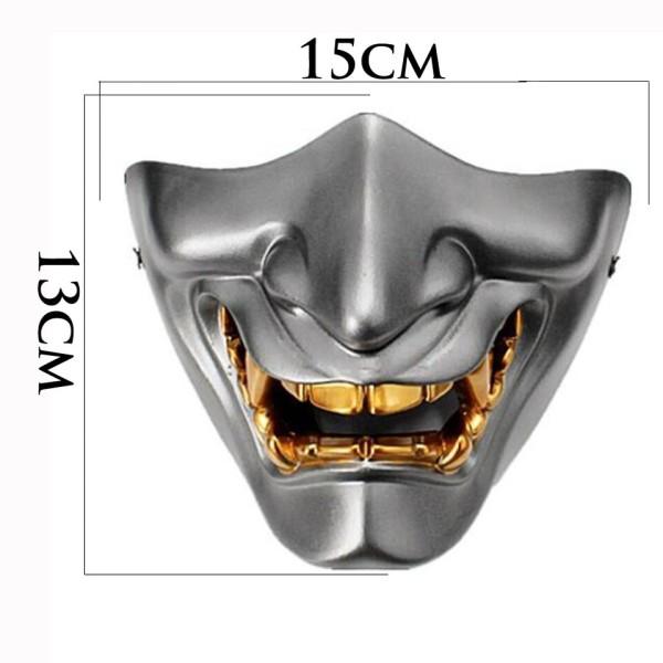 Half Face Airsoft Oni Mask Halloween Cosplay Evil Demon