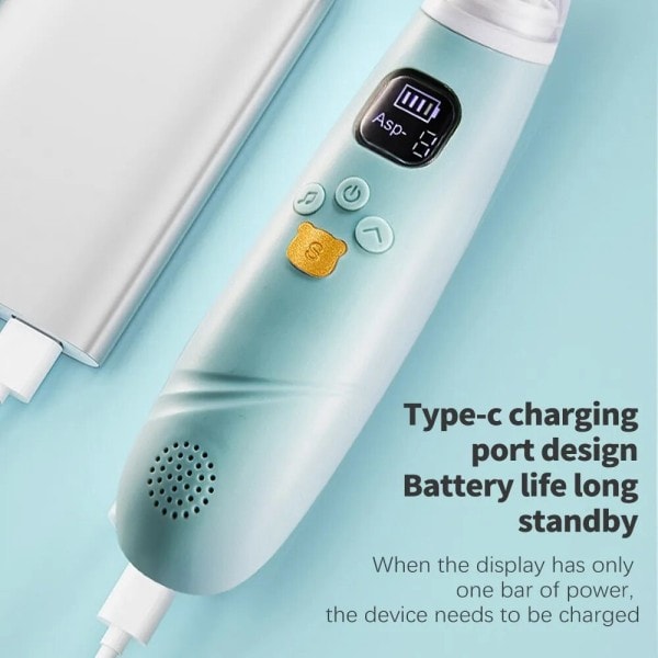 Baby Nasal Aspirator Småbarn Elektrisk Nese Aspirator Automatisk Nese Renser Justerbar Sug Musikk og Lys beroligende Funksjon