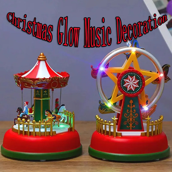 Jul dekoration lysande musik karusell pariser hjul prydnad hem dekoration