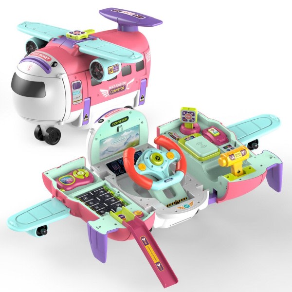 Multifunktion Fly Legetøj Baby Deformation Legetøj Barn Tidlig Uddannelsesmæssigt Multifunktionelt Bil Kørsel Simulering Legetøj med musik