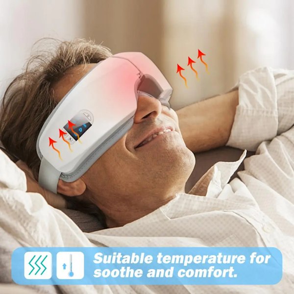 4D Smart Airbag Vibration Eye Massager Øjenpleje Instrument Opvarmning Bluetooth Musik Afhjælper træthed Og Mørke cirkler