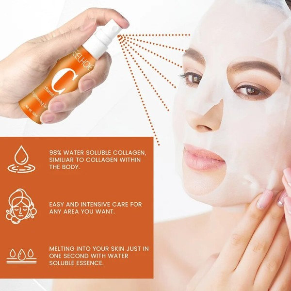 Kollagen Anti Aging Ansiktsmask VC Whitening Serum Spray Set Wrinkle Ta bort Essence