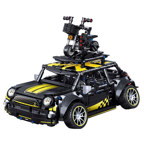 By mekanisk højteknologisk ekspert berømt mini sport bil bygge klodser klodser racing køretøj legetøj