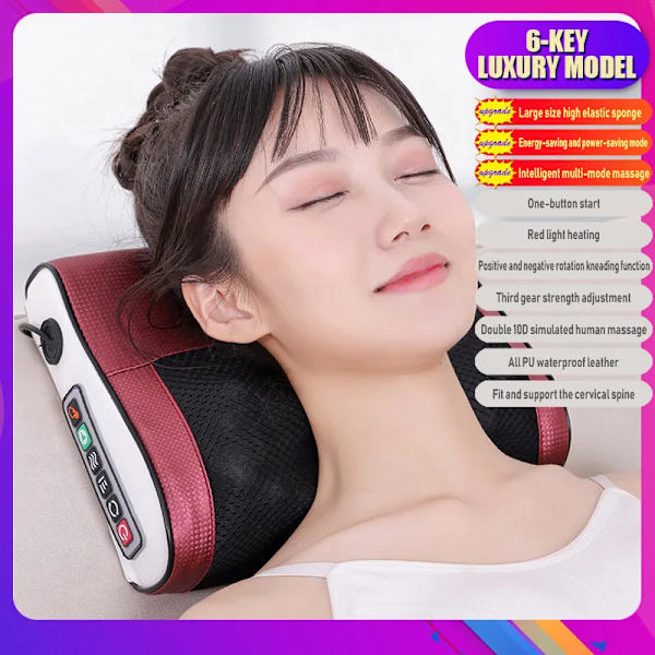 Nack massage elektrisk massage kudde multifunktionell massage kudde enhet nacke hälsa massage