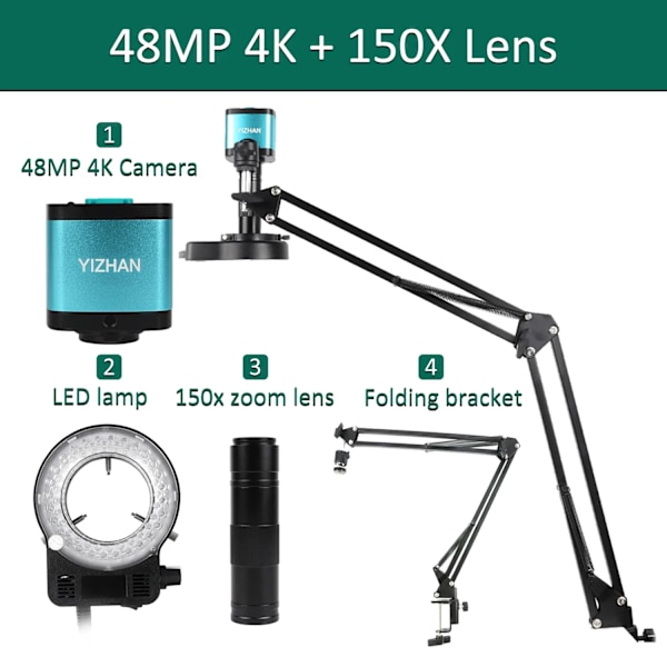 4K mikroskop til elektronik 48MP digitalt mikroskop kamera