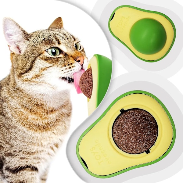 Avokado Kattmynta Katt Leksaker Vägg Ball Vridbar Naturlig Mynta Bular Hälsosamt Ätbart Slickande Bolar