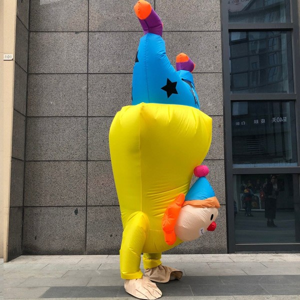 Upp och ner Clown Uppblåsbar Dräkt för vuxna män kvinnor dans fester